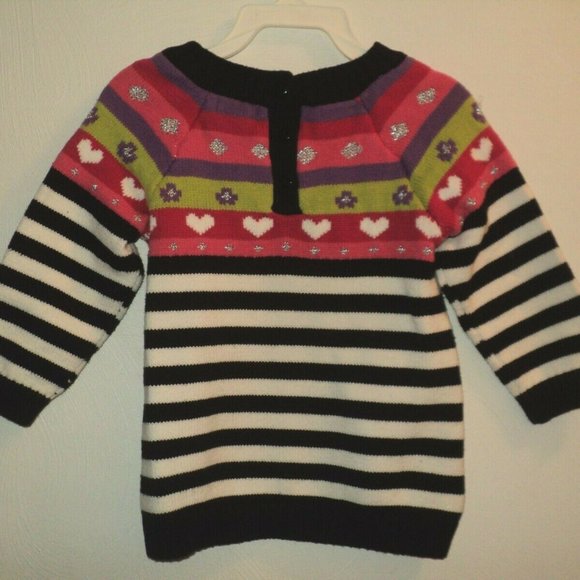 First Impressions Play Infant 24 Mos Sweater Striped Metallic Accents - Picture 3 of 3